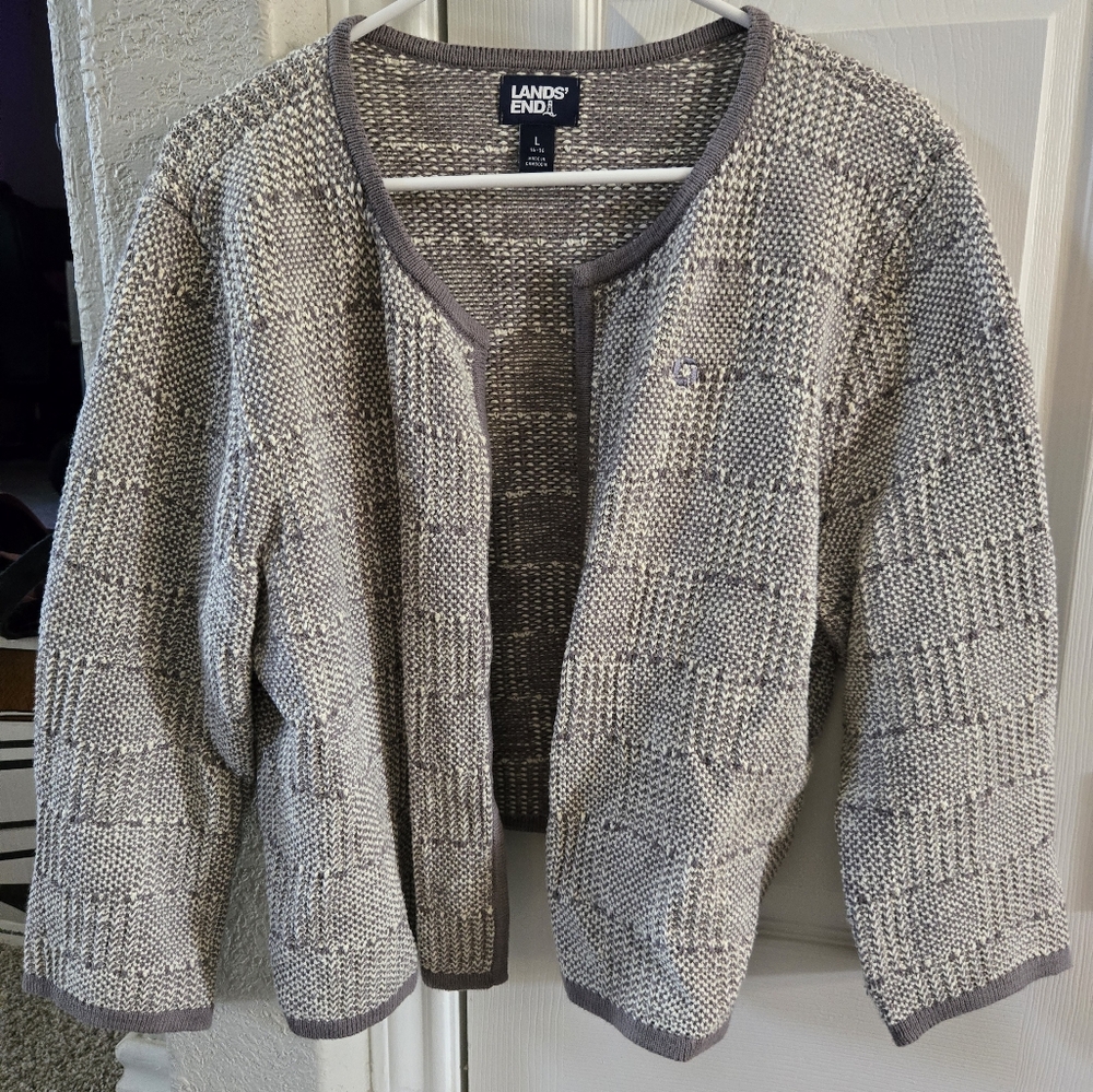 Lands' End Gray Blazer Classic Chase Suit Jacket